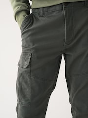 Gris anthracite - Slim Fit (Slim Fit) - Pantalon cargo stretch en coton - Image 7 de 10