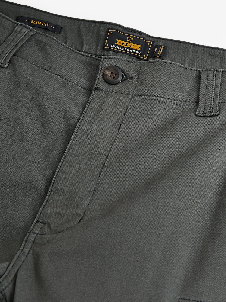 Gris anthracite - Slim Fit (Slim Fit) - Pantalon cargo stretch en coton - Image 9 of 10