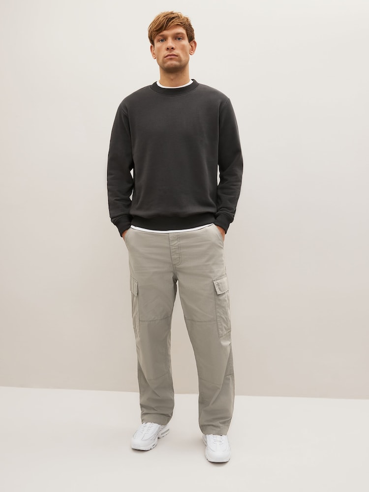 Light Grey Relaxed Fit Ripstop Cargo Trousers - Image 2 of 8