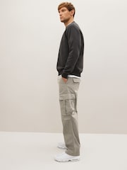 Light Grey Relaxed Fit Ripstop Cargo Trousers - Image 3 of 8