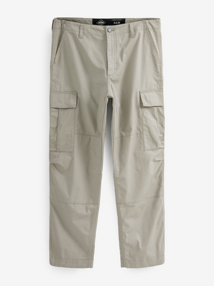 Gris clair - Pantalon cargo ripstop coupe décontractée ( forme décontractée 100à pantalons % coton - Image 6 of 8