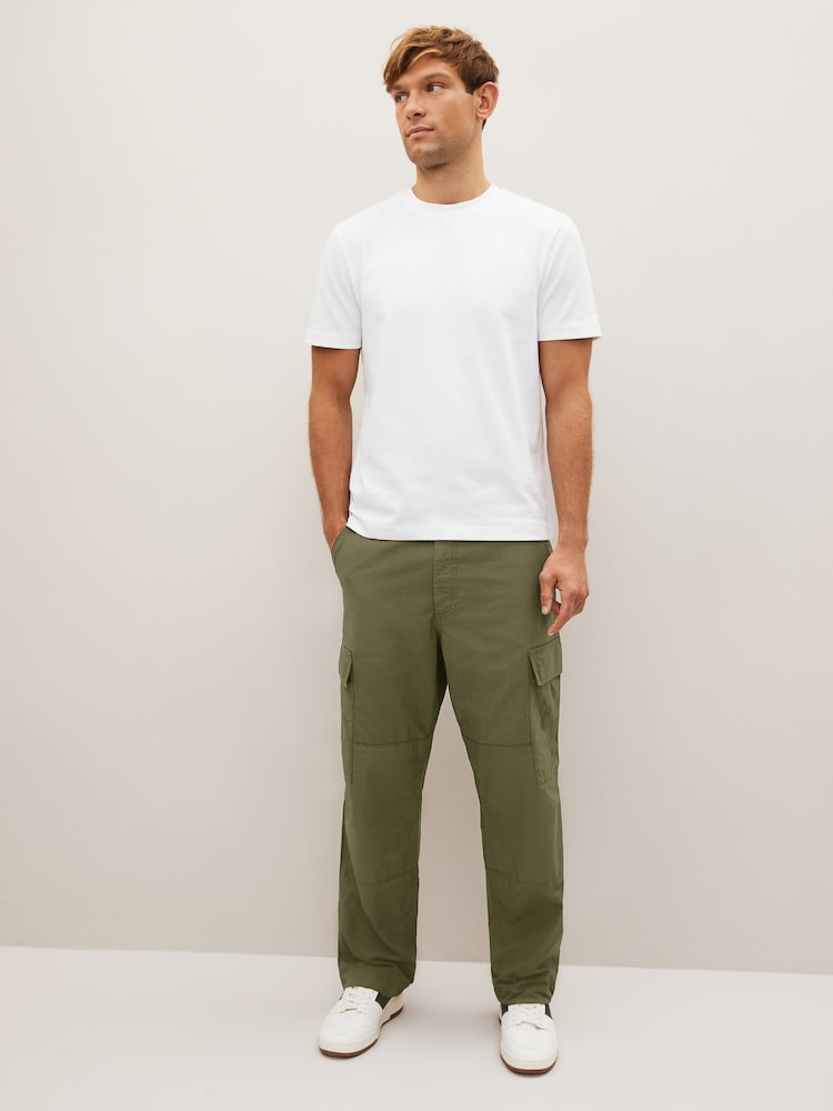 Khaki Green Relaxed Fit Ripstop Cargo Trousers - Image 2 of 8