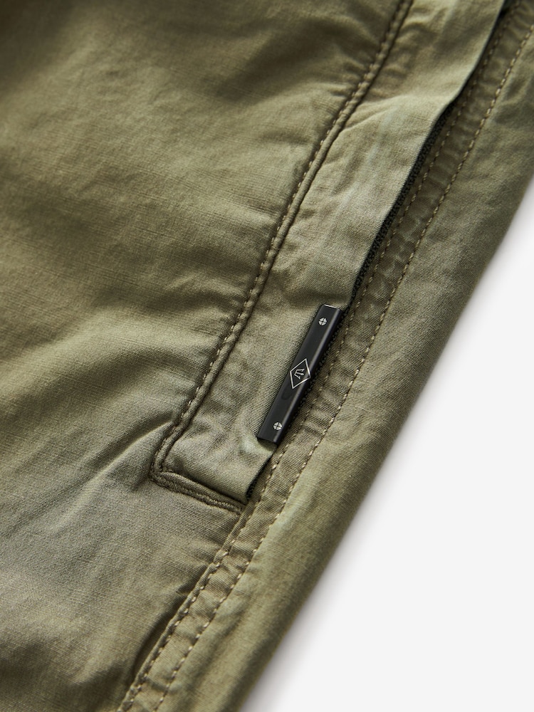 Khaki Green Regular Tapered Stretch Utility Cargo Trousers - Image 10 of 12