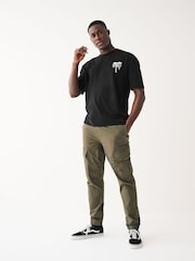 Khaki Green Regular Tapered Stretch Utility Cargo Trousers - Image 2 of 12