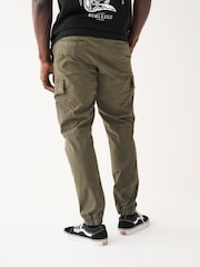 Khaki Green Regular Tapered Stretch Utility Cargo Trousers - Image 3 of 12