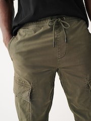 Khaki Green Regular Tapered Stretch Utility Cargo Trousers - Image 4 of 12