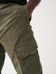 Khaki Green Regular Tapered Stretch Utility Cargo Trousers - Image 5 of 12