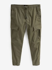 Khaki Green Regular Tapered Stretch Utility Cargo Trousers - Image 7 of 12