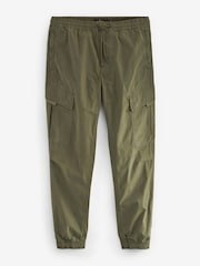 Khaki Green Regular Tapered Stretch Utility Cargo Trousers - Image 8 of 12