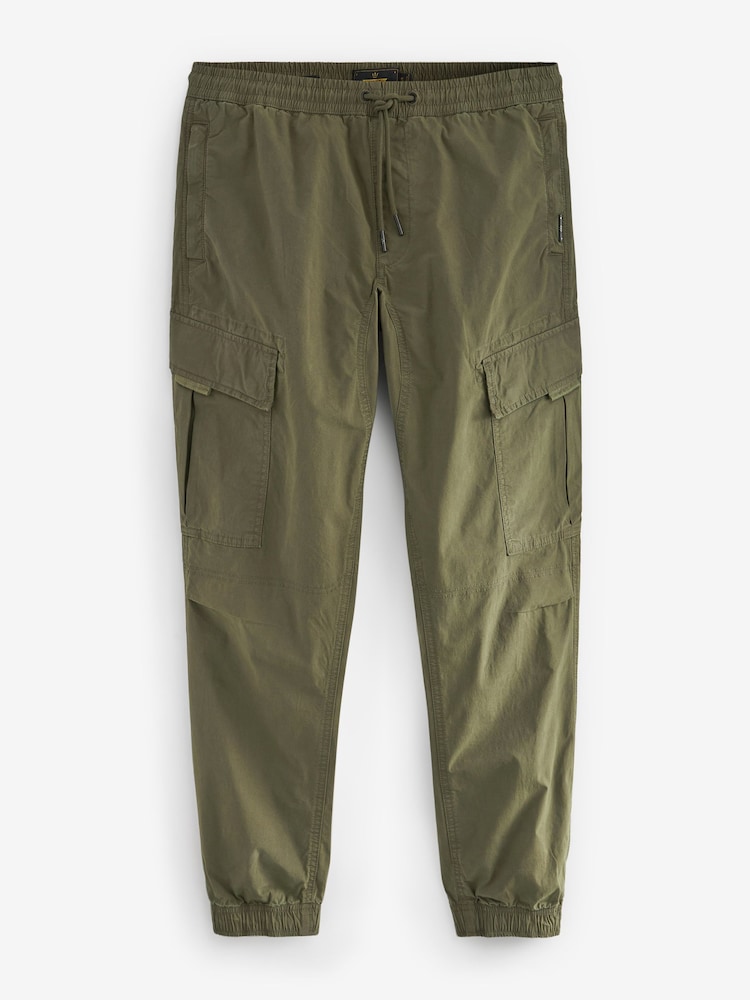 Khaki Green Regular Tapered Stretch Utility Cargo Trousers - Image 8 of 12