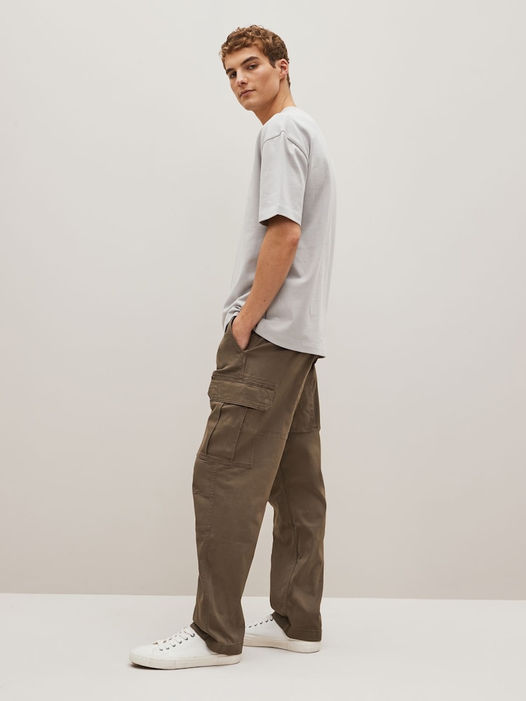Bruin met paddenstoel - Straight fit - Katoenen cargostretchbroek - Image 3 of 9
