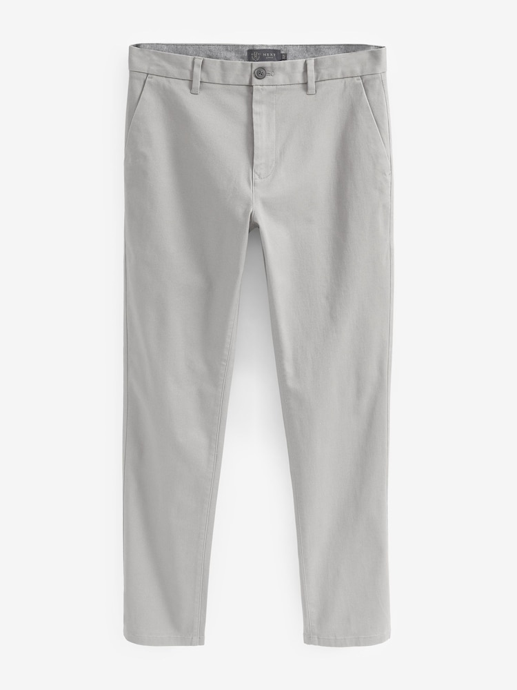 Mid Grey Stretch Chino Trousers - Image 5 of 7