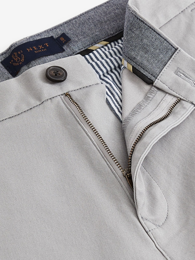 Mid Grey Stretch Chino Trousers - Image 6 of 7