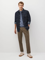 Brown Mushroom Straight Fit Stretch Chinos Trousers - Image 2 of 9