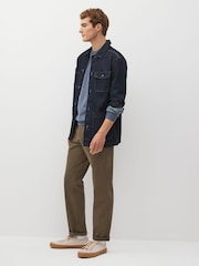 Brown Mushroom Straight Fit Stretch Chinos Trousers - Image 3 of 9
