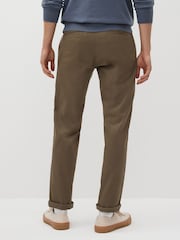 Brown Mushroom Straight Fit Stretch Chinos Trousers - Image 4 of 9
