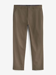Brown Mushroom Straight Fit Stretch Chinos Trousers - Image 6 of 9