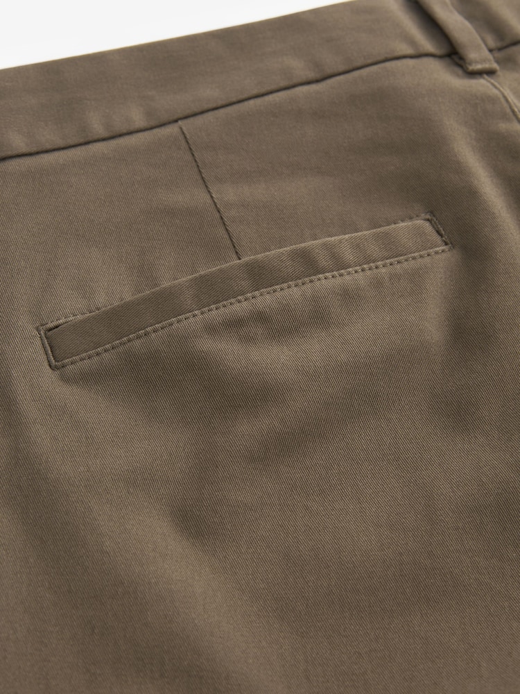 Brown Mushroom Straight Fit Stretch Chinos Trousers - Image 8 of 9