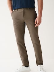 Brown Mushroom Slim Fit Stretch Chinos Trousers - Image 3 of 8