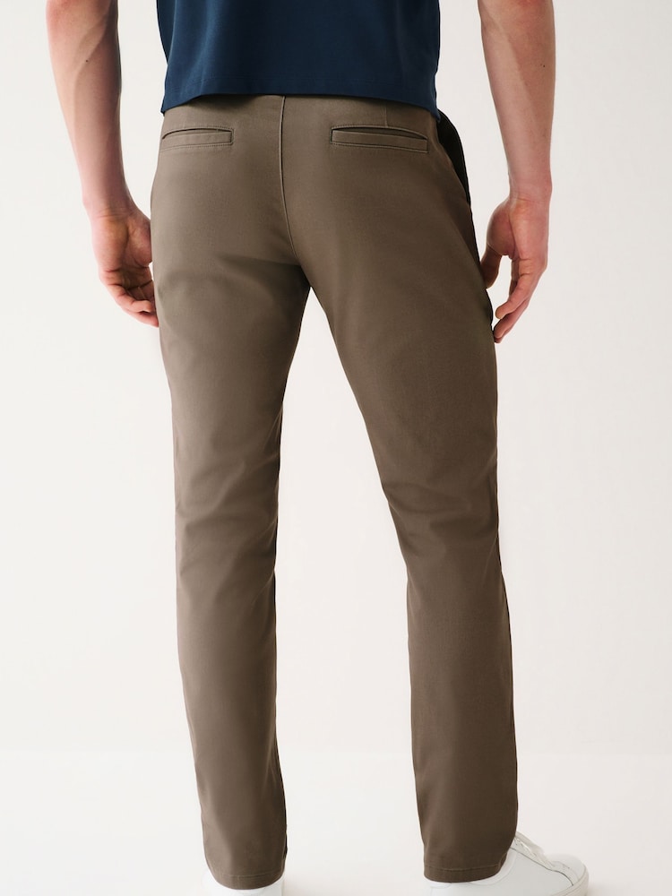 Brown Mushroom Slim Fit Stretch Chinos Trousers - Image 4 of 8