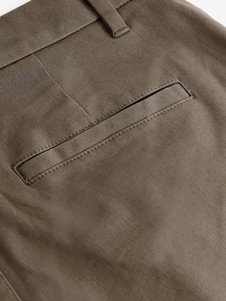 Brown Mushroom Slim Fit Stretch Chinos Trousers - Image 8 of 8
