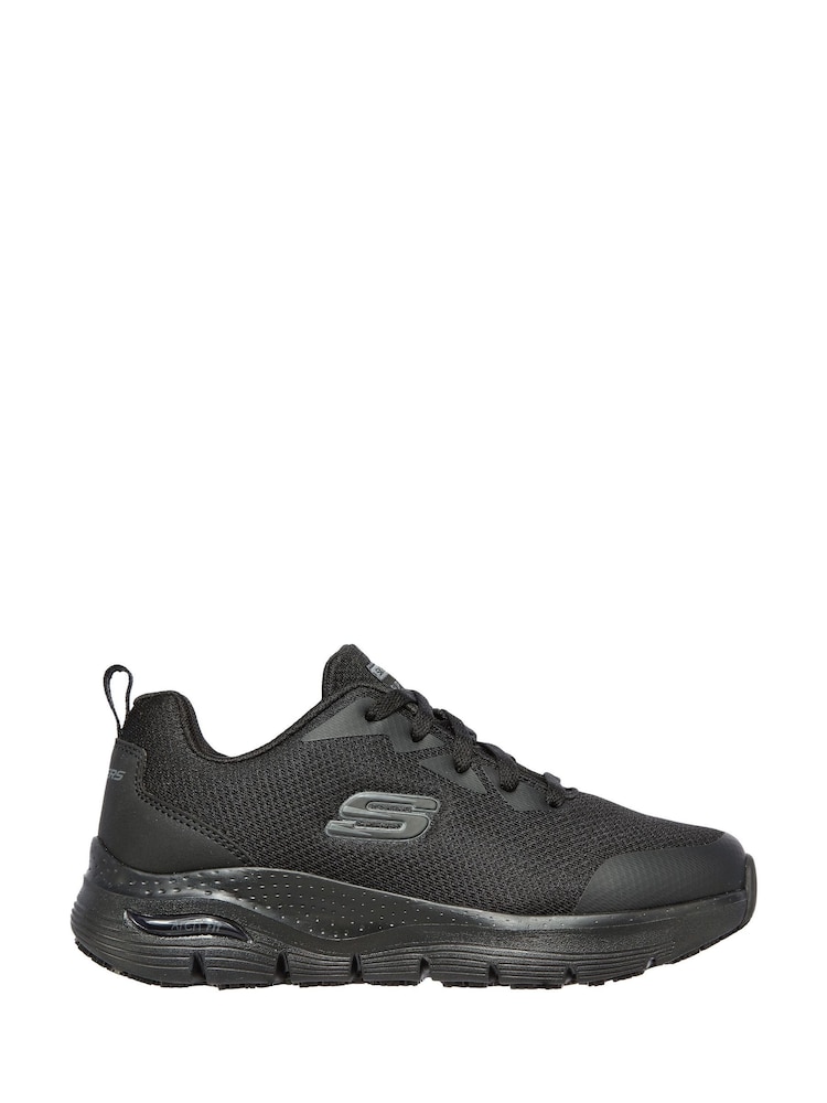Skechers Black Womens Work Arch Fit Slip Resistant Trainers - Image 1 of 5