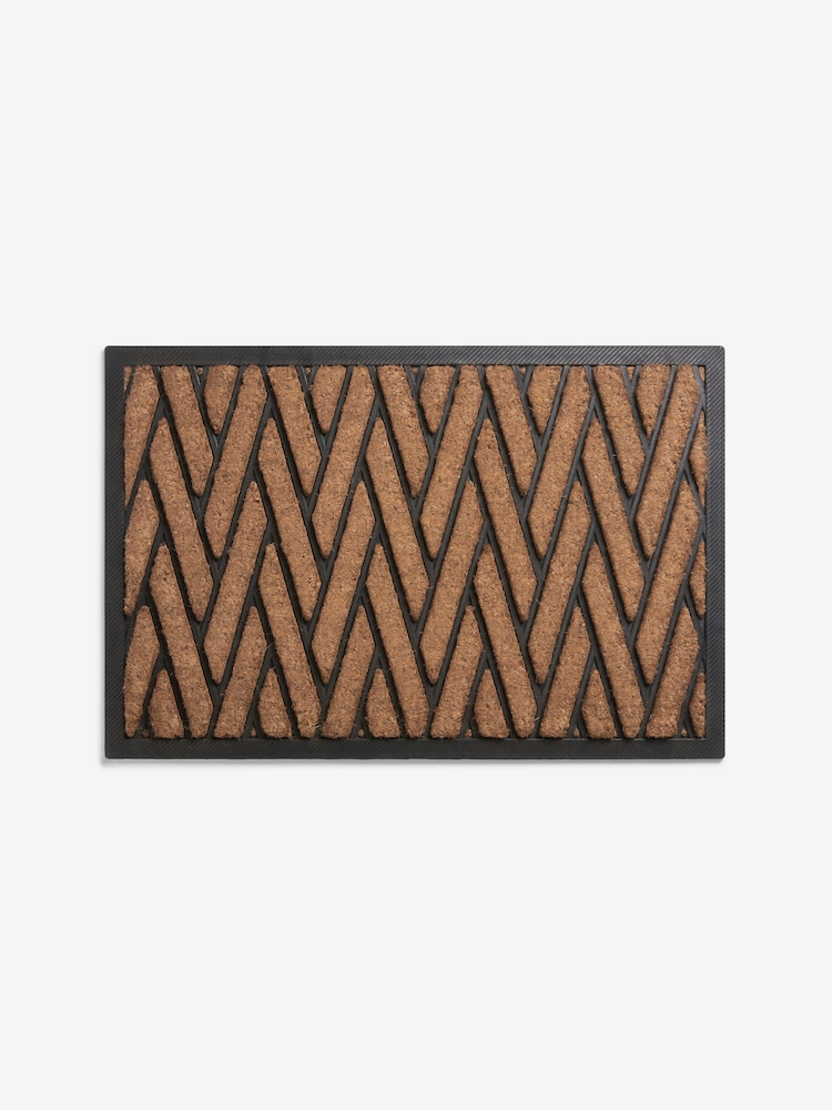 Natural Herringbone Rubber Doormat - Image 1 of 2