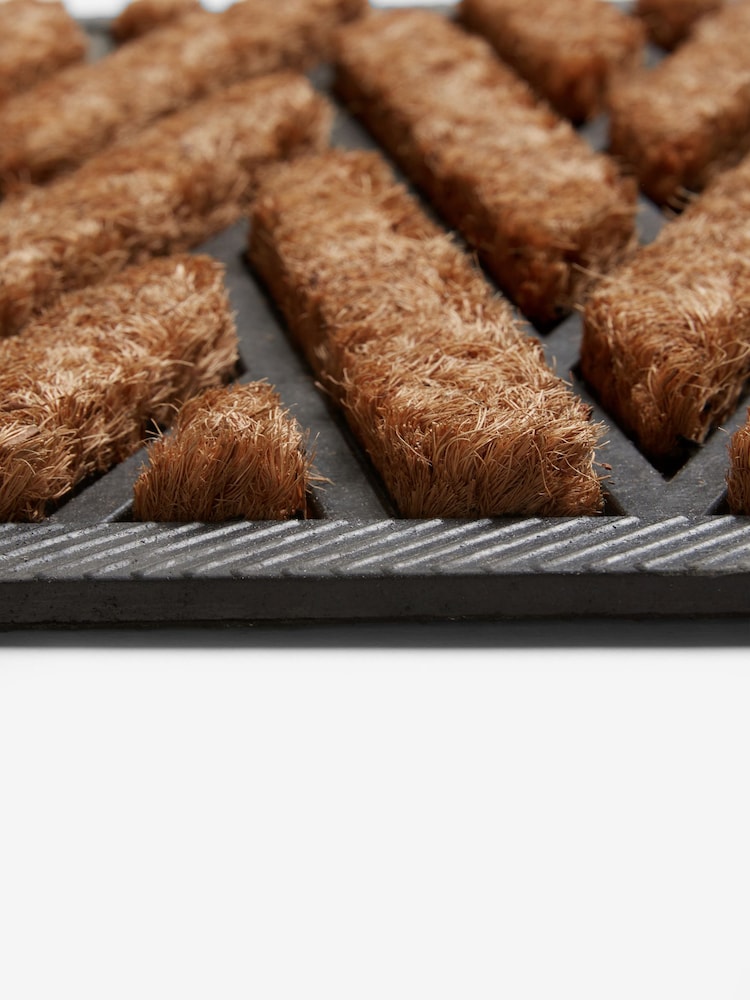 Natural Herringbone Rubber Doormat - Image 2 of 2