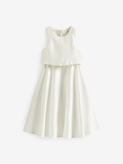 Ivory White Satin Bridesmaid Dress (3-16yrs) - Image 1 of 3