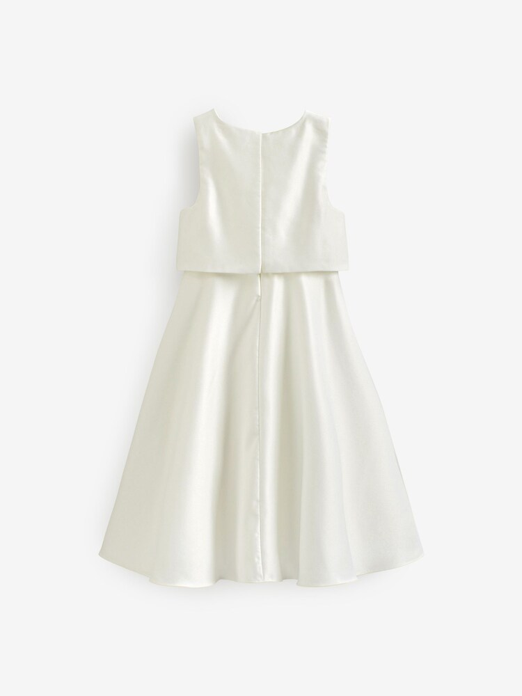 Ivory White Satin Bridesmaid Dress (3-16yrs) - Image 2 of 3 Ivory White Satin Bridesmaid Dress (3-16yrs) - Image 2 of 3