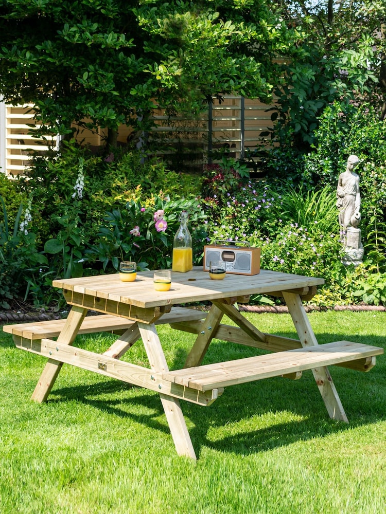 Rowlinson Garden Products Natural Picnic Table 1.2m - Image 1 of 4