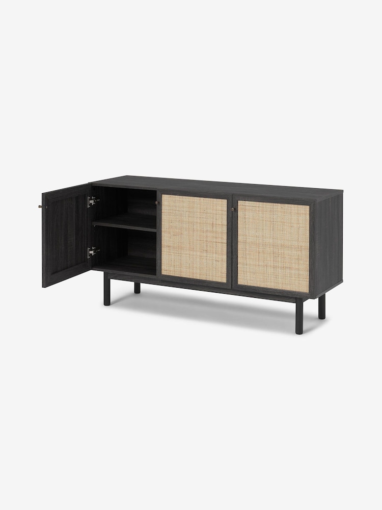 MADE.COM Black Pavia Rattan Large Sideboard - Image 2 of 3