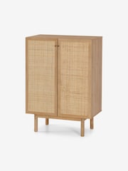 MADE.COM Oak Effect Pavia Rattan Compact Highboard - Image 1 of 3