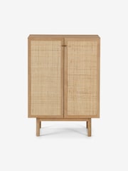 MADE.COM Oak Effect Pavia Rattan Compact Highboard - Image 2 of 3