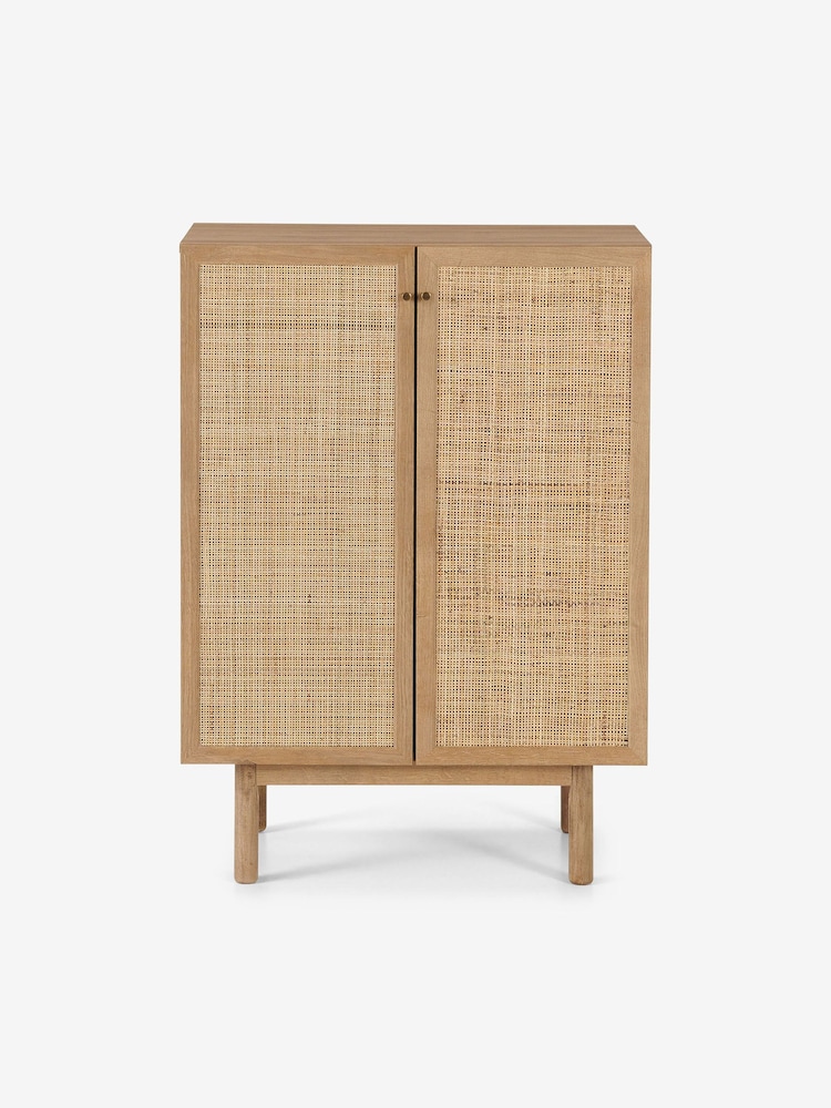 MADE.COM Oak Effect Pavia Rattan Compact Highboard - Image 2 of 3