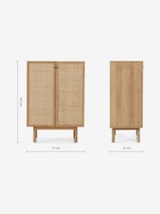 MADE.COM Oak Effect Pavia Rattan Compact Highboard - Image 3 of 3