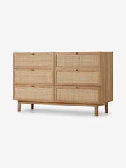 MADE.COM Oak Effect Pavia Natural Rattan Wide Chest of Drawers - Image 2 of 4
