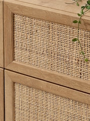 MADE.COM Oak Effect Pavia Natural Rattan Wide Chest of Drawers - Image 3 of 4