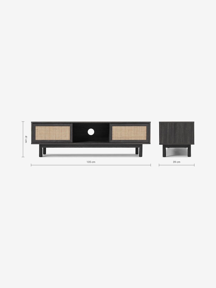 MADE.COM Black Pavia Wide Rattan TV Unit - Image 3 of 3