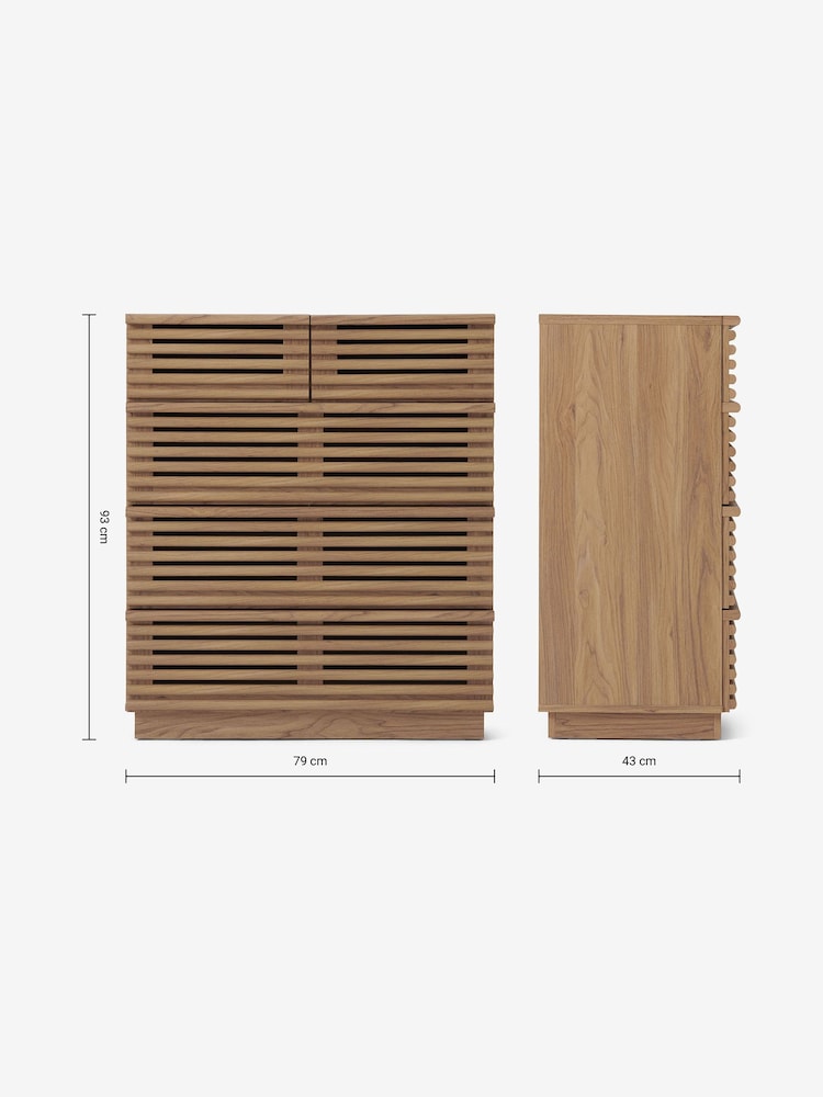 MADE.COM Dark Oak Effect Tulma Wide 5 Drawer Chest of Drawers - Image 6 of 6