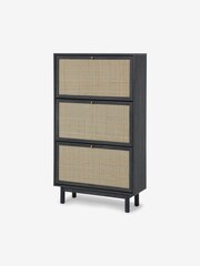 MADE.COM Black Wood Effect Pavia Natural Rattan Shoes Storage - Image 1 of 3