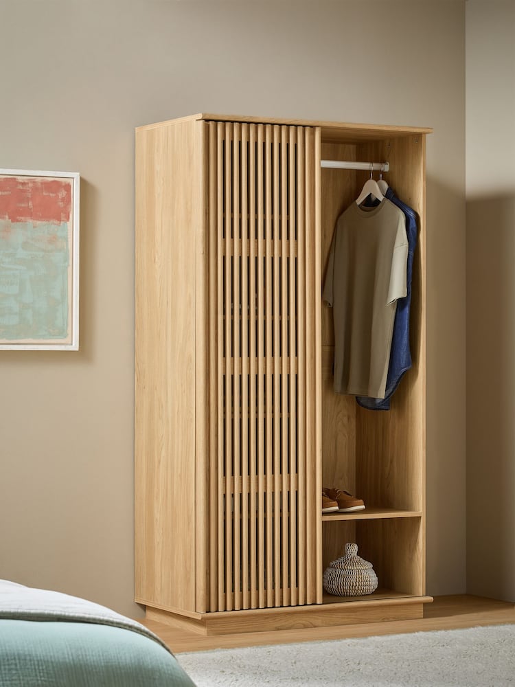 MADE.COM Dark Oak Effect Tulma Sliding Door Double Wardrobe - Image 2 of 6