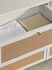 MADE.COM White Washed Oak Effect Pavia Natural Rattan Wide Chest of Drawers - Image 3 of 5