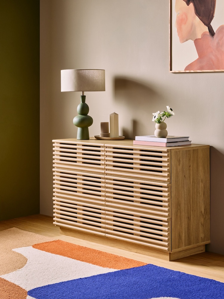 MADE.COM Dark Oak Effect Tulma Wide 6 Drawer Chest of Drawers - Image 1 of 5