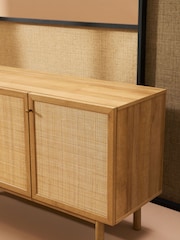 MADE.COM Oak Effect Pavia Rattan Sideboard - Image 3 of 6