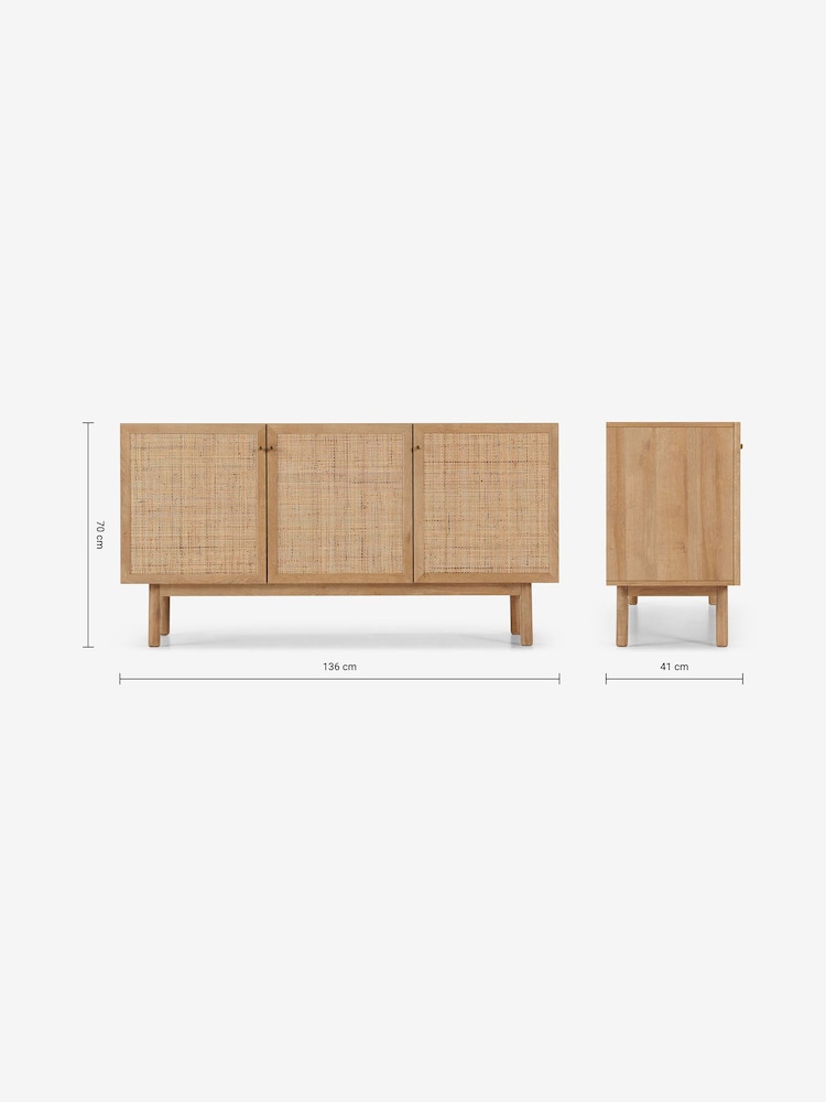 MADE.COM Oak Effect Pavia Rattan Sideboard - Image 6 of 6