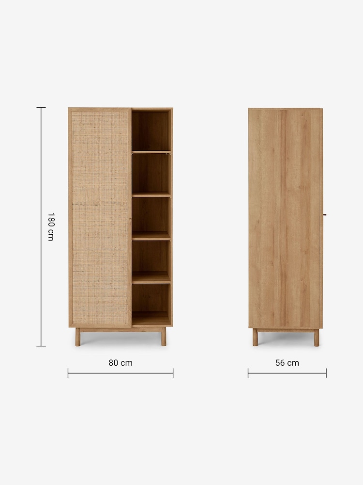 MADE.COM Oak Effect Pavia Rattan Double Wardrobe - Image 6 of 6