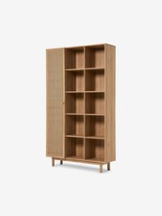 MADE.COM Natural Rattan and Oak Effect Pavia Wide Shelving Unit - Image 1 of 3