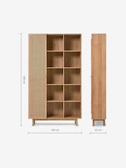 MADE.COM Natural Rattan and Oak Effect Pavia Wide Shelving Unit - Image 3 of 3