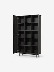 MADE.COM Natural Rattan and Black Wood Effect Pavia Wide Shelving Unit - Image 2 of 3